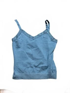 2000s INC Blue Simple Knit Tank Top Size XL